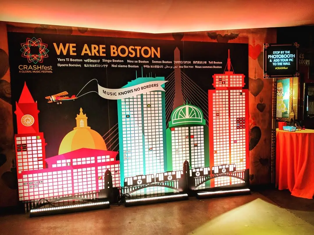 CRASHfest We Are Boston illustrated graphic wall installation